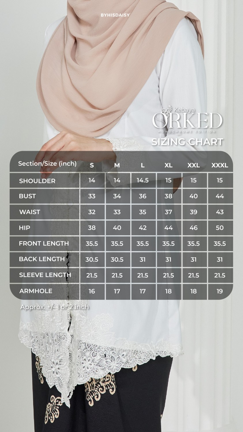 (TOP ONLY) Kebaya Orked White