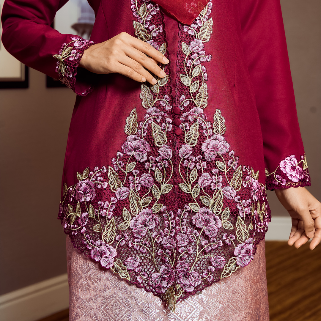 (SET) Kebaya Elisha Merah Sagu ( Free Shipping )