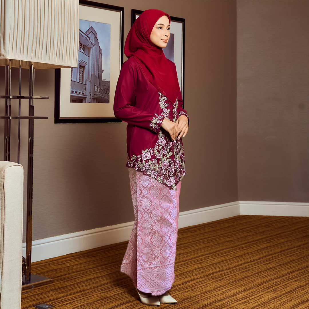 (SET) Kebaya Elisha Merah Sagu ( Free Shipping )