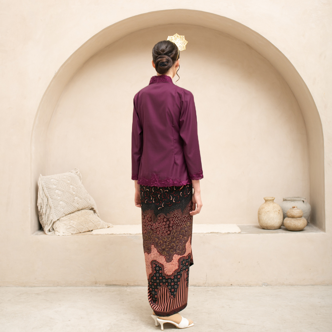 (SET) Kebaya Rayya Magenta X Pario Rita Maroon