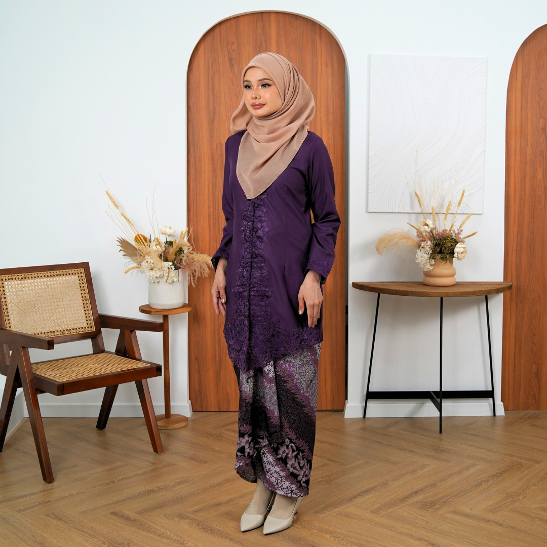 (SET) Kebaya Mekar Purple Petra X Pario Laila Purple (FREE SHIPPING)