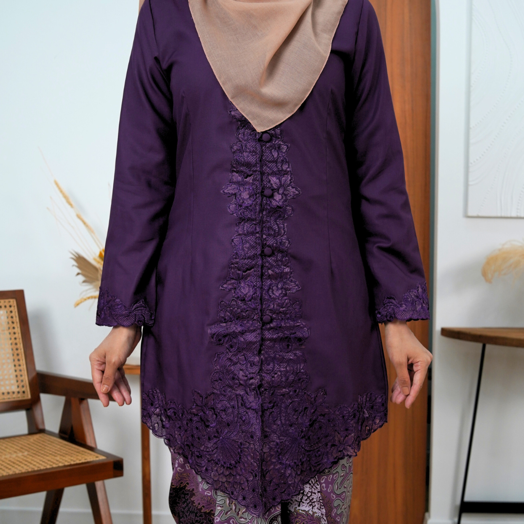(SET) Kebaya Mekar Purple Petra X Pario Laila Purple (FREE SHIPPING)