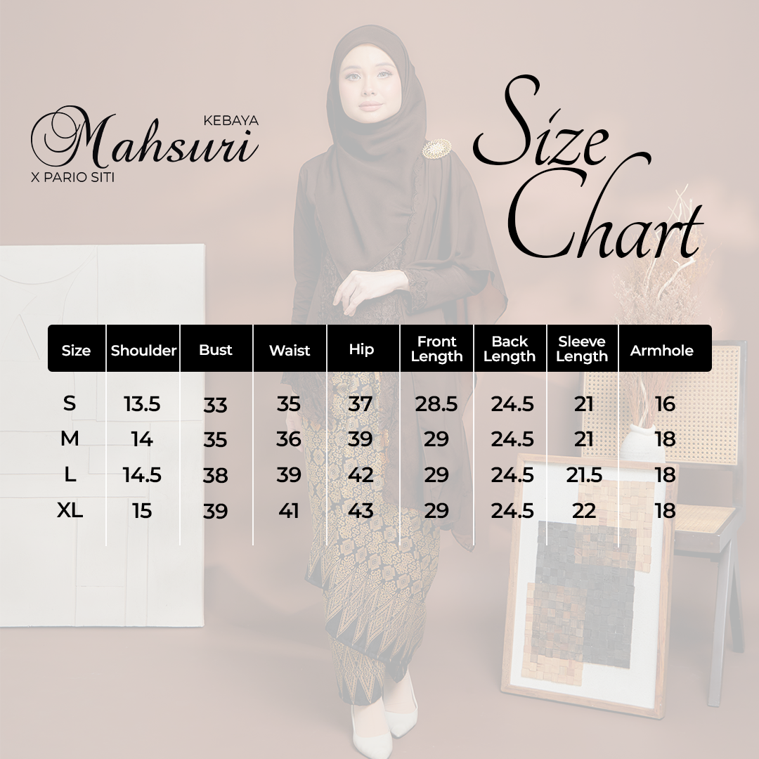 (SET) Kebaya Mustika Darkbrown X Pario Siti White