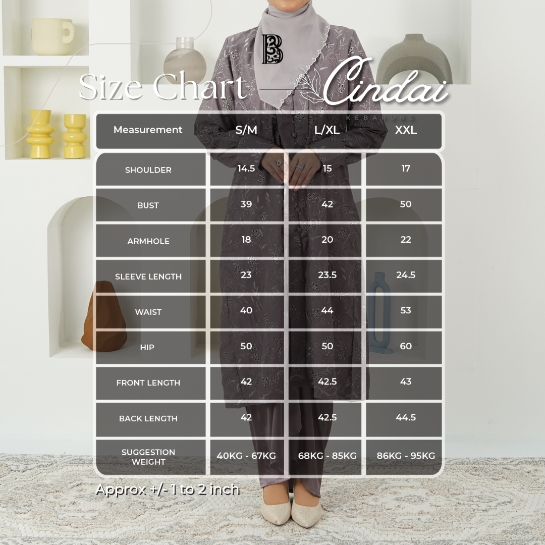 (SET) KEBARUNG CINDAI MERAH KESUMBA ( FREE SHIPPING )