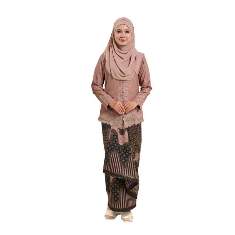(SET) KEBAYA ZAINUN 2.0 DARK LATTE X RITA TAUPE